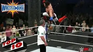 WWE 2K17 - Wrestlemania 33 Top 10 Moments | AJ Styles vs Shane McMahon