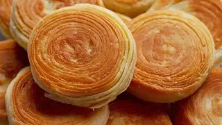 Without oven, crispy on the outside soft on the inside, simple thousand layer bread