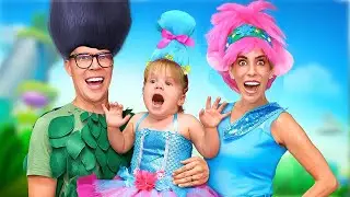 Becoming a TROLLS FAMILY In Real Life