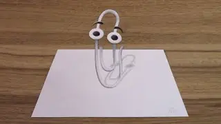 Drawing Office Assistant Clippy - 3D illusion 👀📎