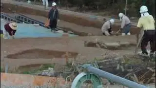 河南町芹生谷遺跡発掘風景