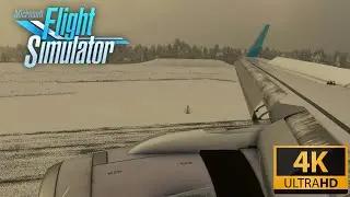 (4K) Snow storm arrival at Olso | Microsoft Flight Simulator 2020 | Ultra Realism