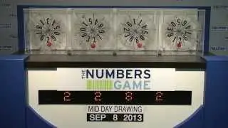 Midday Numbers Game Drawing: Sunday, September 8, 2013