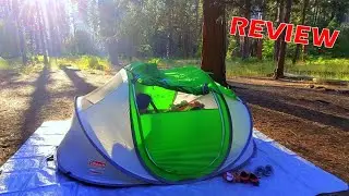 Coleman Pop-Up Tent - REVIEW.  How to set up & fold - Camping and Fun activity with kids.