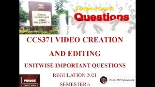 CCS371 Video Creation and Editing Important Questions l easy pass