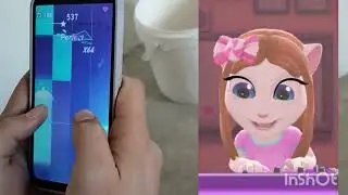 Игра на пианино. Говорящая Анджела. Talking Angela. Talking Tom.