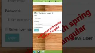 Registration and Login with Spring boot and angular