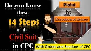 14 Stages of Civil Suit under CPC || Procedure of Civil Suit from Plaint to Execution of Decree ||