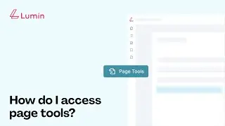 How do I access page tools?
