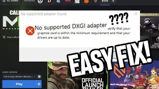DXGI ADAPTER ERROR FIXED in 2 mins! - MODERN WARFARE 2