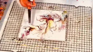 Surprise Dutch pour with world’s smallest mini blower/ a flip and drag acrylic pour embellishments
