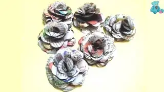 Newspaper Rose Flower | Flower Making Using Newspaper | Newspaper Flower Making | Rose Flower Craft