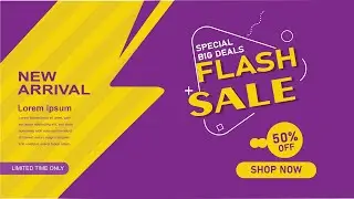 Design a Flash Sale Shop Now Banner | Adobe Illustrator Tutorial by GrafikGerm