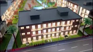 Architectural Model Making. Scale model of a horizontal architecture project.