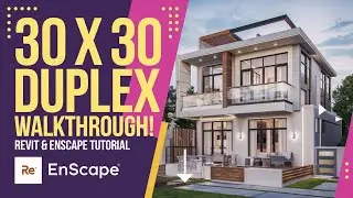 30 X 30 East Face Duplex House Walkthrough | Revit Tutorial | Enscape | 4BHK | Floor plan factory
