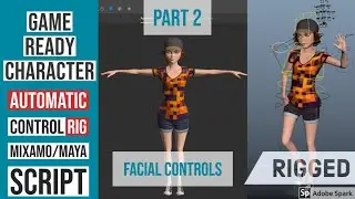 Rigged Game Ready Character Part-2 | Auto Control Rig script with Facial Controls | - CGFamily