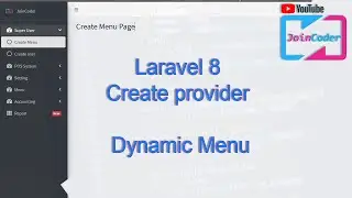 Create provider | Project Dynamic in Laravel 8 | Part 3