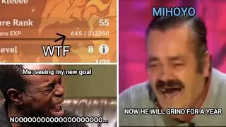 players reaction when reaching adventure rank 55| genshin impact