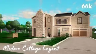 Modern Cottage House (LAYOUT) Bloxburg Speed build