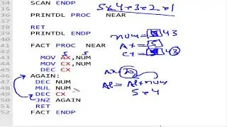 factorial program in 8086 microprocessor