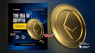 How to Create a Crypto Coin for Flyer Design Using Cinema 4D & Photoshop. Cinema 4D Tutorial, Adobe.