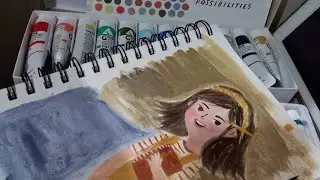 Painting a Character with Gouache (speedpaint)