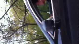 Женщина поет за рулем
