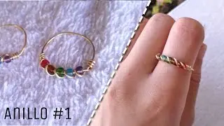 💍Wire ring with beads | Rainbow style 🌈 | Wiring Ring # 1 - Diy Cute