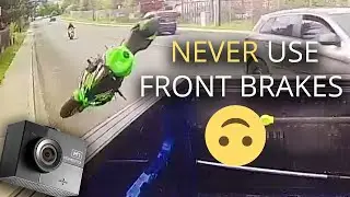 Motorcycle Flips After Using Front Brake Captured on Momento M7 Dashcam