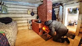 Visited a house in the forest. Homemade boards from old wood