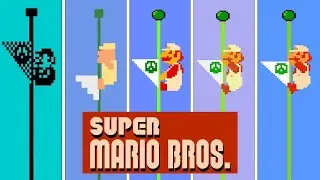 Mario Hitting the Flagpole in Every Super Mario Bros Version! 1985