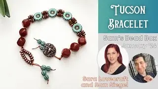 Sara's Tucson Bracelet - Sam's Bead Box January '24 Turquoise Trails - Sara Lovecraft and Sam Siegel