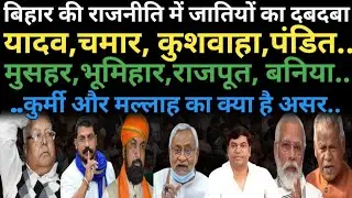 बिहार की राजनीति में किस जाति का कितना दबदबा || यादव,चमार,कुशवाहा,पंडित,राजपूत,मुसहर,भूमिहार, निषाद।