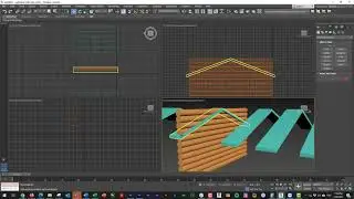 3D Studio \\ Creating a Sloped Roof in a Log Cabin and Cutting out Windows