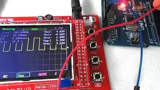 Arduino using Visuino Pulse Generator and DSO138 Oscilloscope