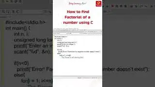 How to find #Factorial 🔥 of a number using C Programming | Practically | Coding for Beginners