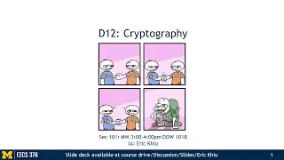 Cryptography [EECS 376 SP24 D12]