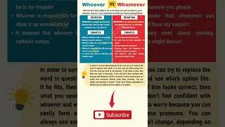 Learn English Vocabulary - Whoever vs Whomever #english #englishvocabulary #vocabulary