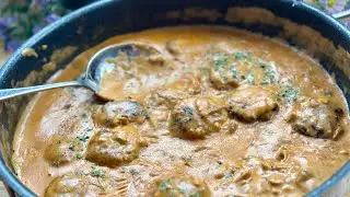 ✅ Chiftele in sos de smantana cu ciuperci🍄‍🟫 Chiftele de porc in sos de smantana gata in 25 min🙌