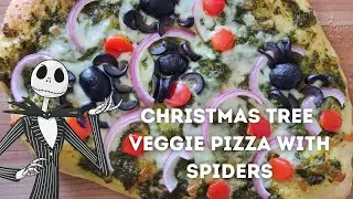 Nightmare Before Christmas | Christmas Tree Pizza with Spiders