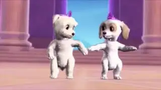 Barbie & The Diamond Castle dogs dancing