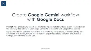 Create Google Gemini workflow with Google Docs