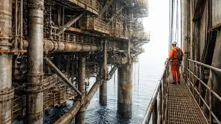 The Scary Job Of Maintenance Work on Multi Billion $ Offshore Oil Rig