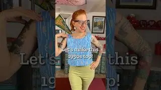 I'm sewing this cute 1950s shell top! ✂️