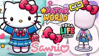 HOW TO MAKE SCHOOL UNIFORM HELLO KITTY SARIO 🩷 IN AVATAR WORLD 😍