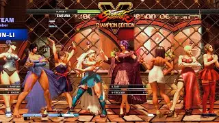 Street Fighter V: CE Cammy/Sakura/Laura/Chun Li vs Rose/Menat/Kolin/Akira PC Mod