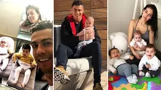 Cristiano Ronaldo with Twins, Pregnant Georgina and Cristiano Jr [Video]