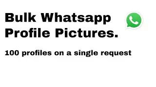 HOW TO: Bulk Fetch 100 WhatsApp Profile Pictures Instantly with One API Request