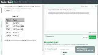 Hackerrank SQL Basic Question 8