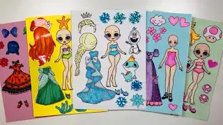 Decorate with Princesses Stickers Elsa, Rapunzel, Princess Peach, Ladybug, Ariel